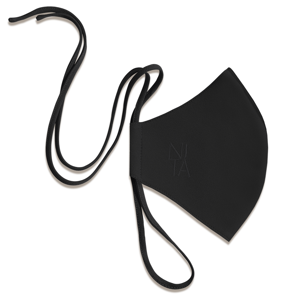 Foundation Face Mask with String Extension in Charcoal